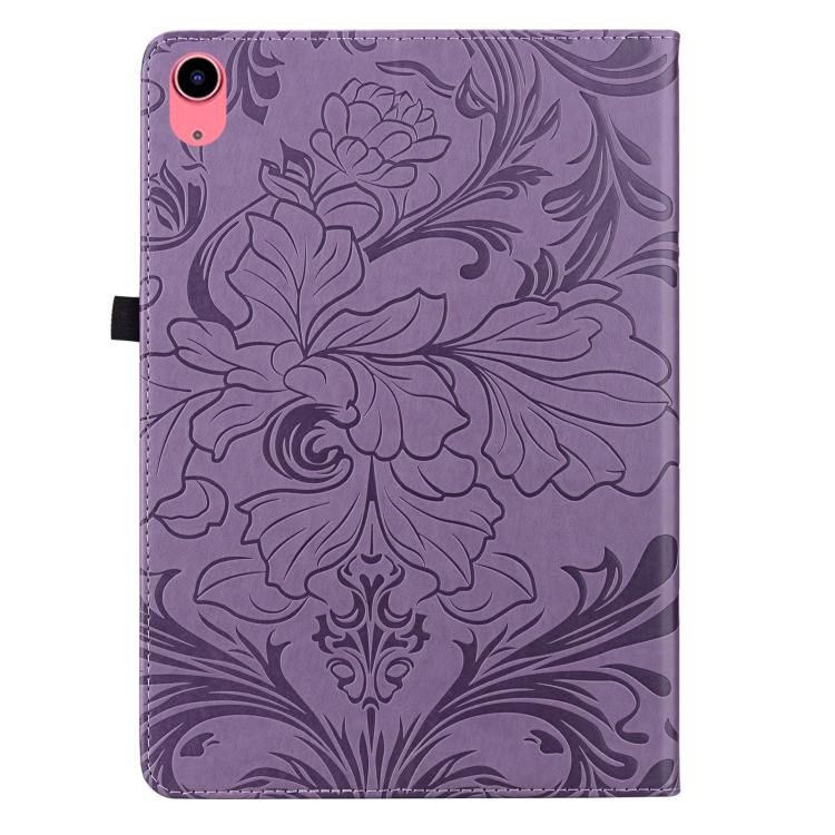 For iPad 2025 / 2022 Floral Embossed Pattern Vegan Leather Tablet Case with Sleep/Wake-up