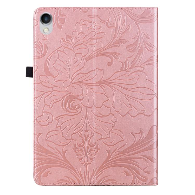 For iPad 10.2 2019/2020/2021 Floral Embossed Pattern Vegan Leather Tablet Case with Sleep/Wake-up