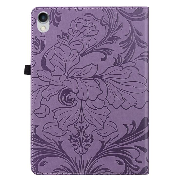For iPad 10.2 2019/2020/2021 Floral Embossed Pattern Vegan Leather Tablet Case with Sleep/Wake-up