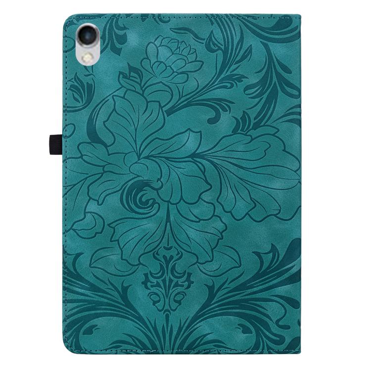 For iPad 10.2 2019/2020/2021 Floral Embossed Pattern Vegan Leather Tablet Case with Sleep/Wake-up