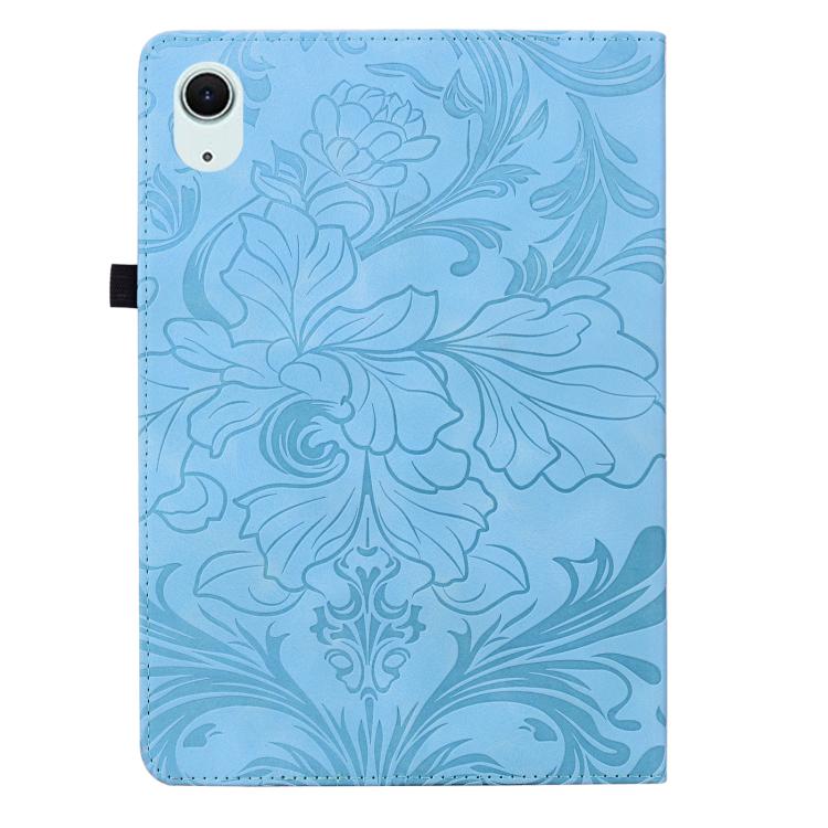 For iPad Air 11 2024/2025/2026 Floral Embossed Pattern Vegan Leather Tablet Case with Sleep/Wake-up