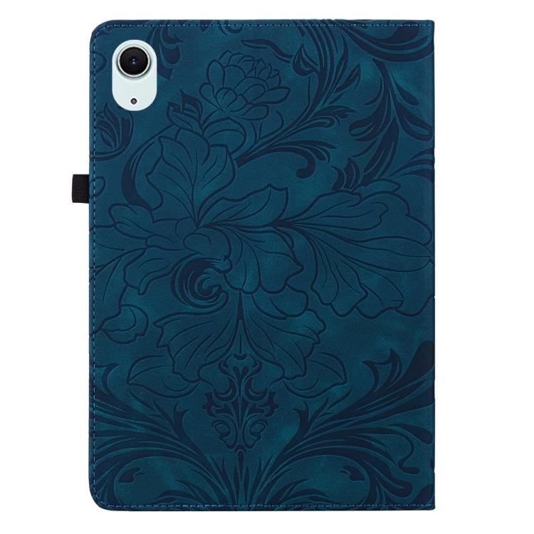 For iPad Air 11 2024/2025/2026 Floral Embossed Pattern Vegan Leather Tablet Case with Sleep/Wake-up