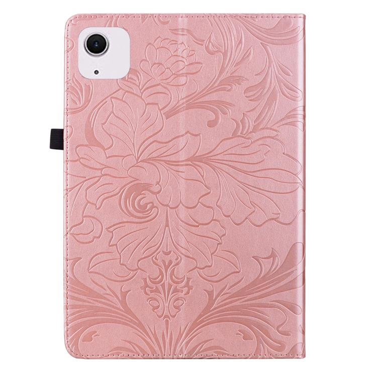 For iPad Air 13 2026/2025/2024 Floral Embossed Pattern Vegan Leather Tablet Case with Sleep/Wake-up