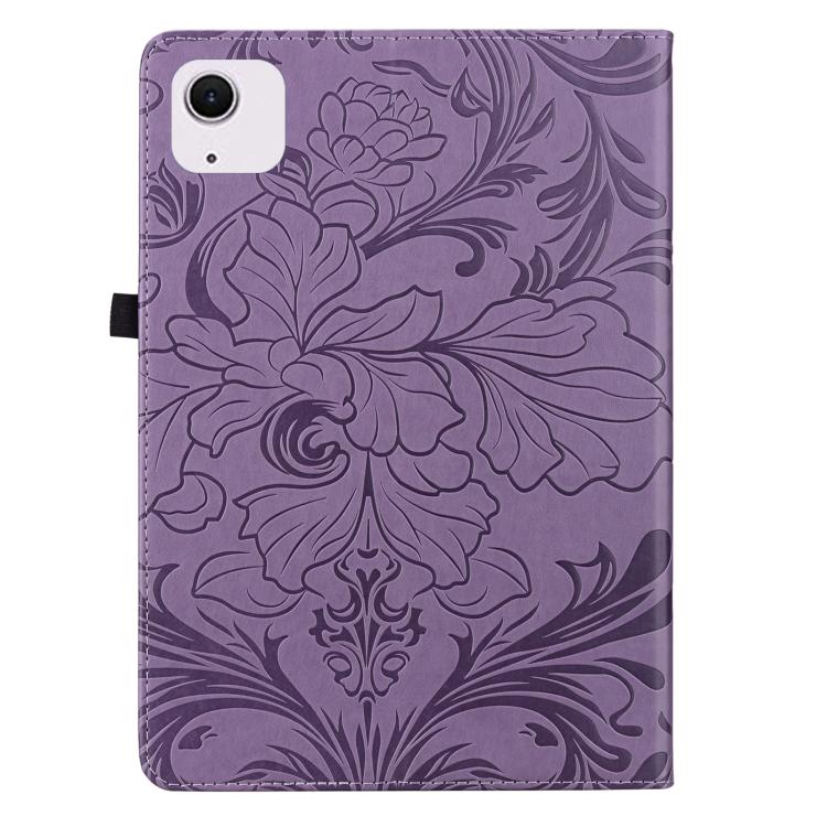 For iPad Air 13 2026/2025/2024 Floral Embossed Pattern Vegan Leather Tablet Case with Sleep/Wake-up