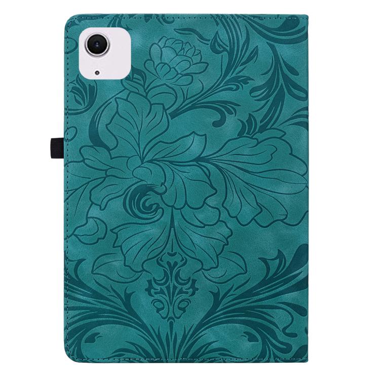 For iPad Air 13 2026/2025/2024 Floral Embossed Pattern Vegan Leather Tablet Case with Sleep/Wake-up