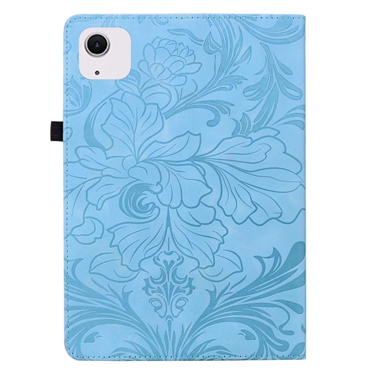 For iPad Air 13 2026/2025/2024 Floral Embossed Pattern Vegan Leather Tablet Case with Sleep/Wake-up
