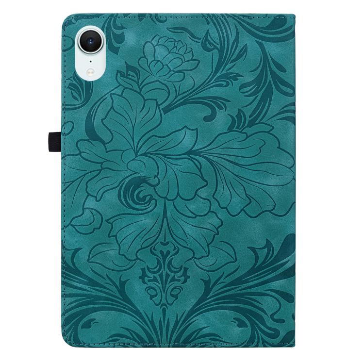 For iPad mini 6 / mini 2024 Floral Embossed Pattern Vegan Leather Tablet Case with Sleep/Wake-up