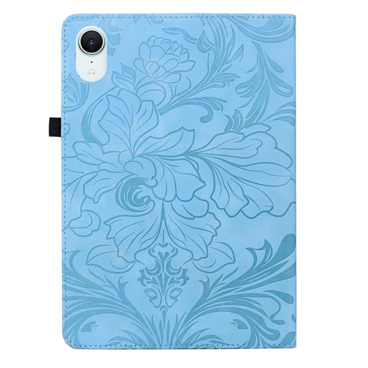 For iPad mini 6 / mini 2024 Floral Embossed Pattern Vegan Leather Tablet Case with Sleep/Wake-up