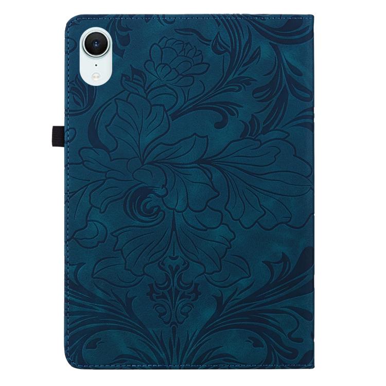 For iPad mini 6 / mini 2024 Floral Embossed Pattern Vegan Leather Tablet Case with Sleep/Wake-up