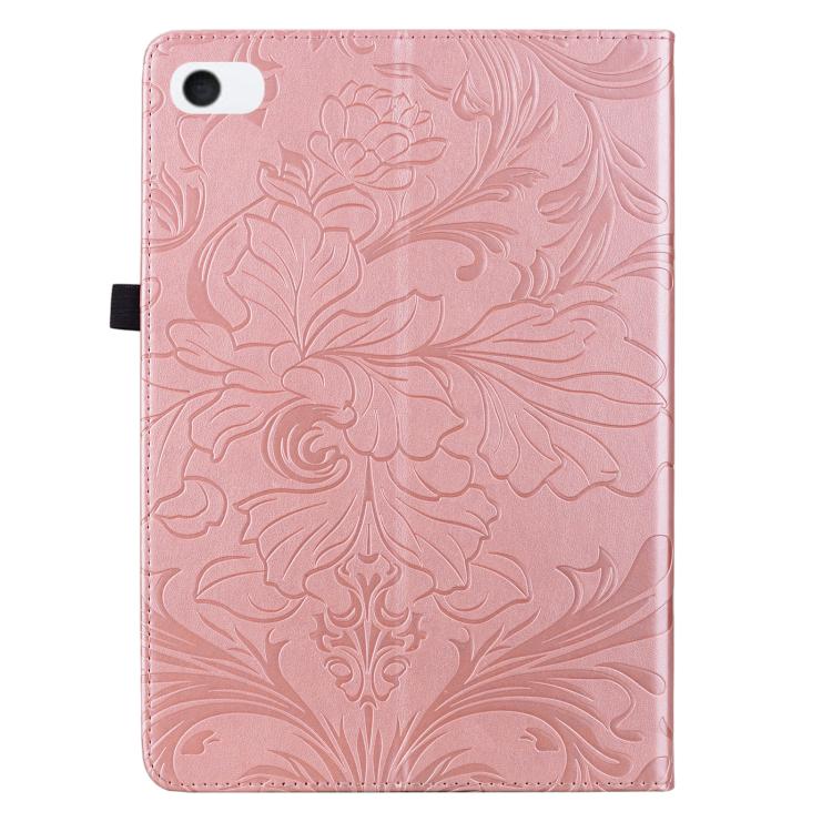 For iPad mini 1 / 2 / 3 / 4 / 5 Floral Embossed Pattern Vegan Leather Tablet Case with Sleep/Wake-up