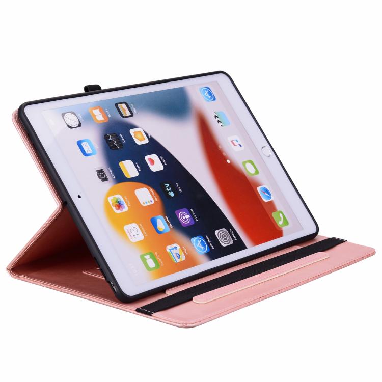 For iPad mini 1 / 2 / 3 / 4 / 5 Floral Embossed Pattern Vegan Leather Tablet Case with Sleep/Wake-up
