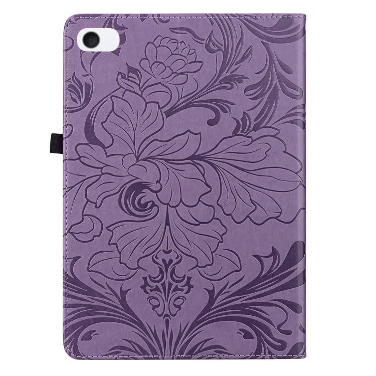 For iPad mini 1 / 2 / 3 / 4 / 5 Floral Embossed Pattern Vegan Leather Tablet Case with Sleep/Wake-up
