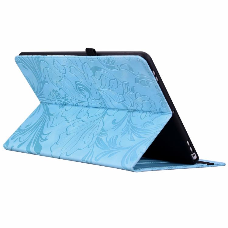 For iPad mini 1 / 2 / 3 / 4 / 5 Floral Embossed Pattern Vegan Leather Tablet Case with Sleep/Wake-up