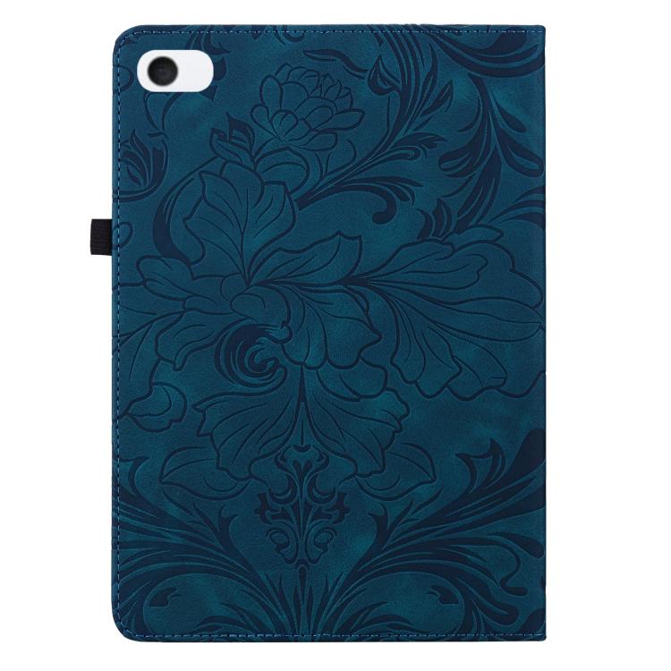 For iPad mini 1 / 2 / 3 / 4 / 5 Floral Embossed Pattern Vegan Leather Tablet Case with Sleep/Wake-up