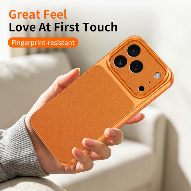 For iPhone 17 Pro WANLONFENG Lambskin Texture PC TPU Phone Case with 2pcs Screen Films