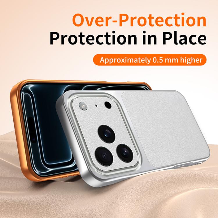 For iPhone 17 Pro WANLONFENG Lambskin Texture PC TPU Phone Case with 2pcs Screen Films