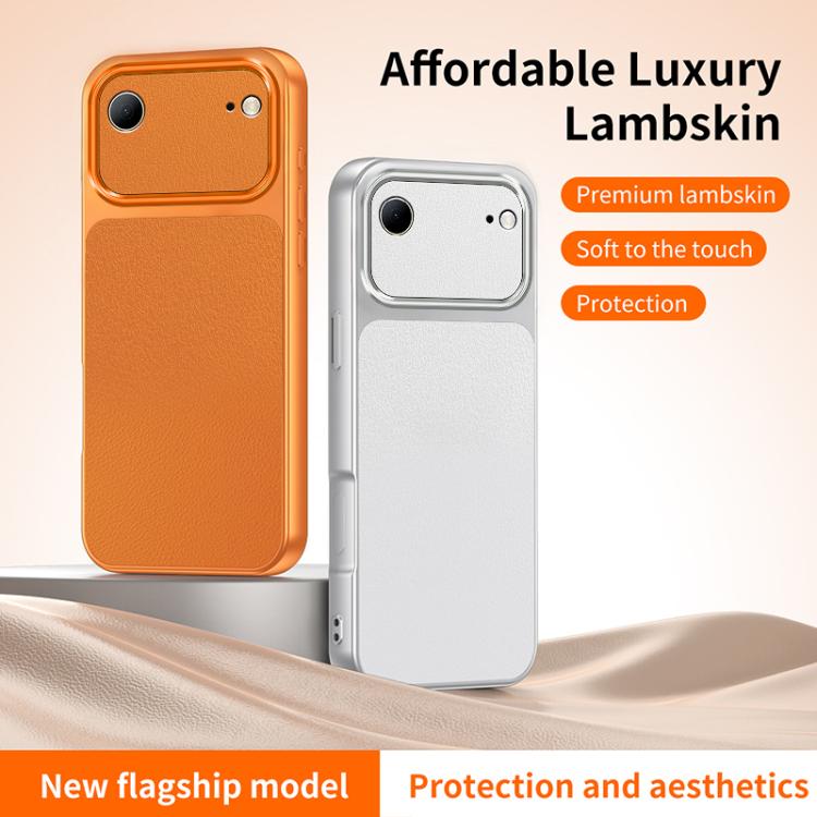 For iPhone Air WANLONFENG Lambskin Texture PC TPU Phone Case with 2pcs Screen Films