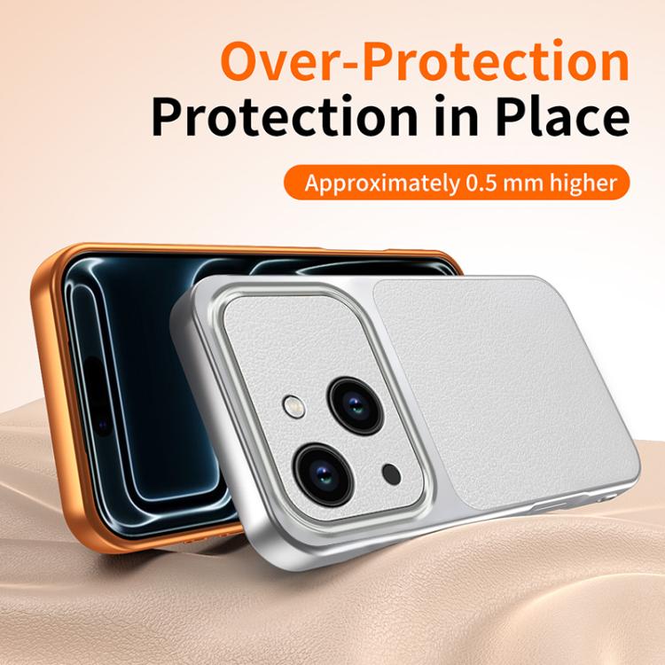 For iPhone 15 WANLONFENG Lambskin Texture PC TPU Phone Case with 2pcs Screen Films