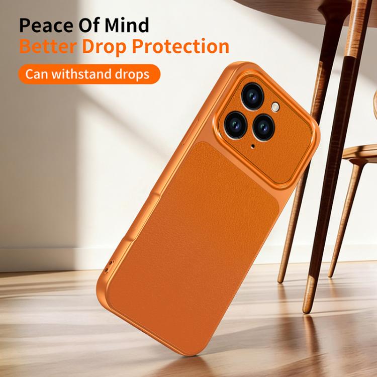 For iPhone 11 Pro WANLONFENG Lambskin Texture PC TPU Phone Case with 2pcs Screen Films