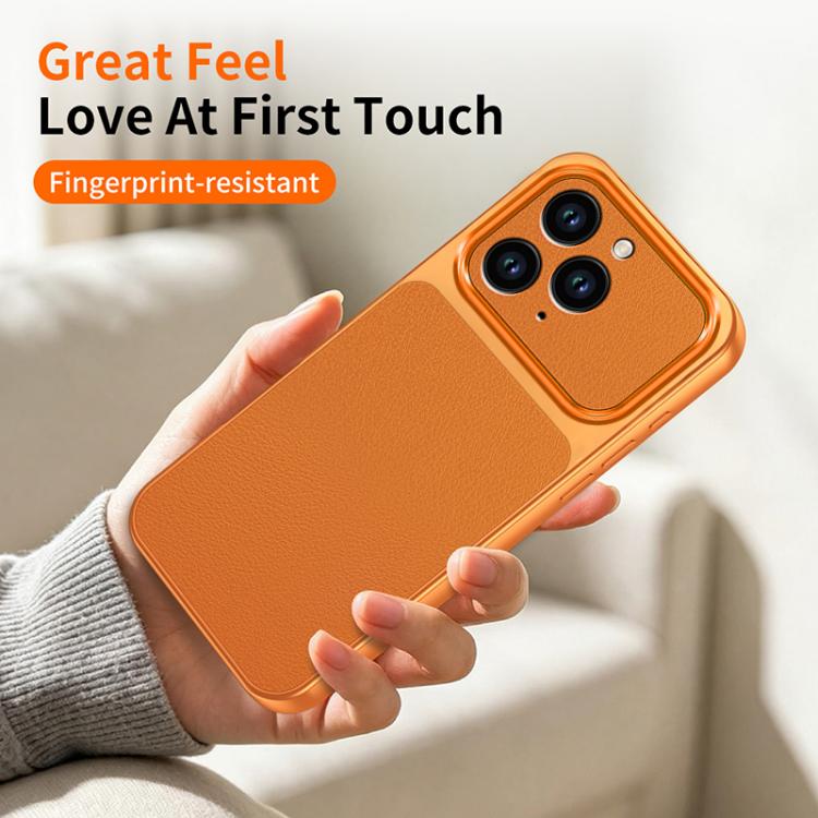 For iPhone 11 Pro WANLONFENG Lambskin Texture PC TPU Phone Case with 2pcs Screen Films