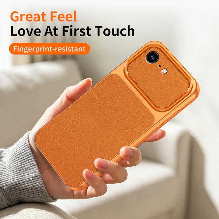 For iPhone 17e / 16e WANLONFENG Lambskin Texture PC TPU Phone Case with 2pcs Screen Films