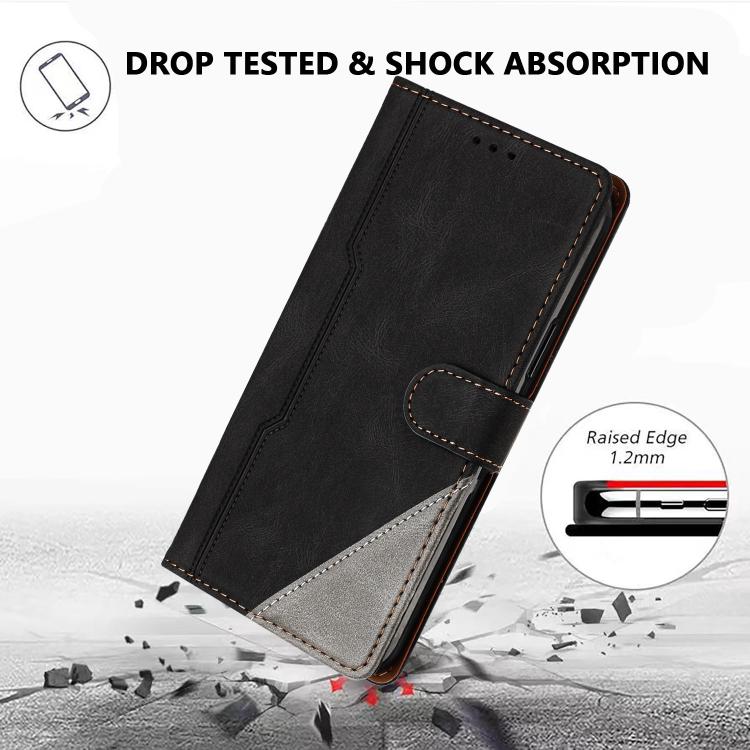 For iPhone 14 Plus Color Matching Buckle Clasp Vegan Leather Phone Case