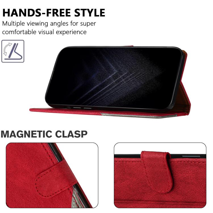 For iPhone 11 Pro Max Color Matching Buckle Clasp Vegan Leather Phone Case