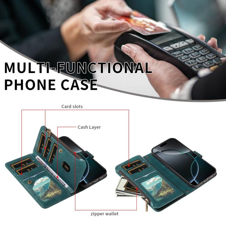 For vivo V60 Lite 5G Mandala Embossed 9-Card Zipper RFID Vegan Leather Phone Case with Short Lanyard