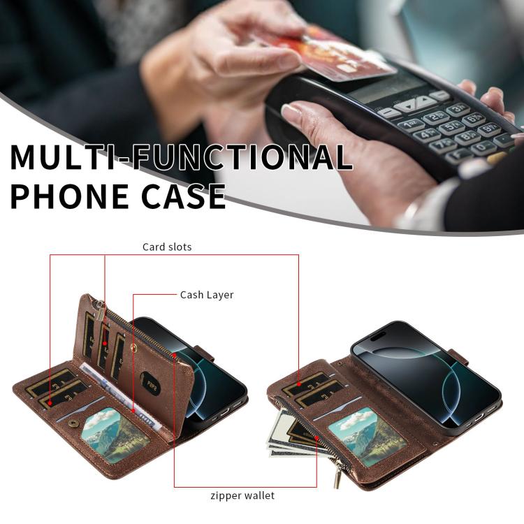 For vivo V29 5G Global/S17 Pro Mandala Embossed 9-Card Zipper RFID Vegan Leather Phone Case with Short Lanyard