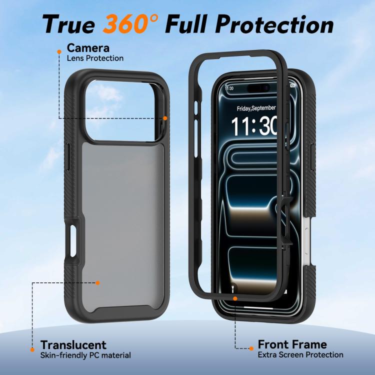 For iPhone 17 Pro Max Starry Sky Matte Two-Tone Shockproof TPU Hybrid PC Phone Case