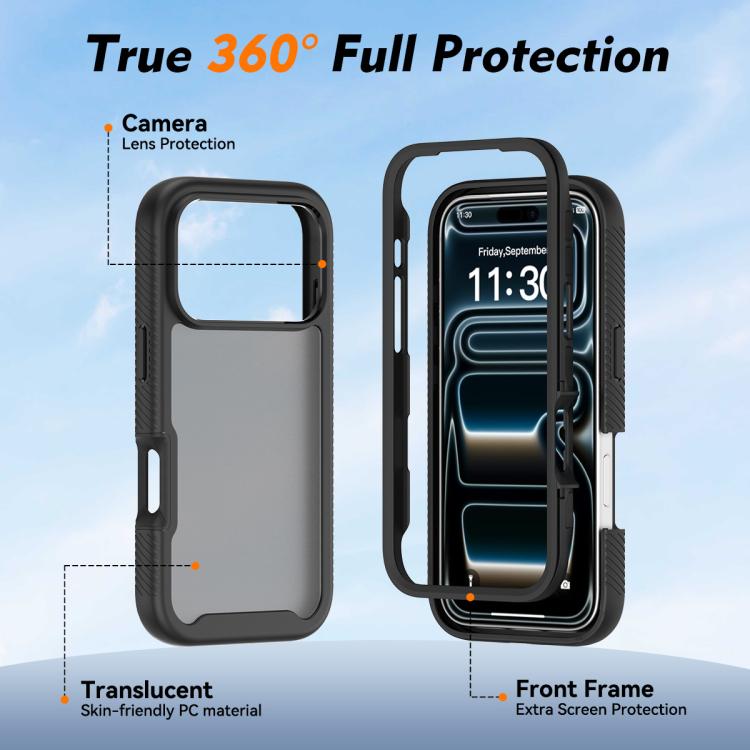 For iPhone 17 Pro Starry Sky Matte Two-Tone Shockproof TPU Hybrid PC Phone Case