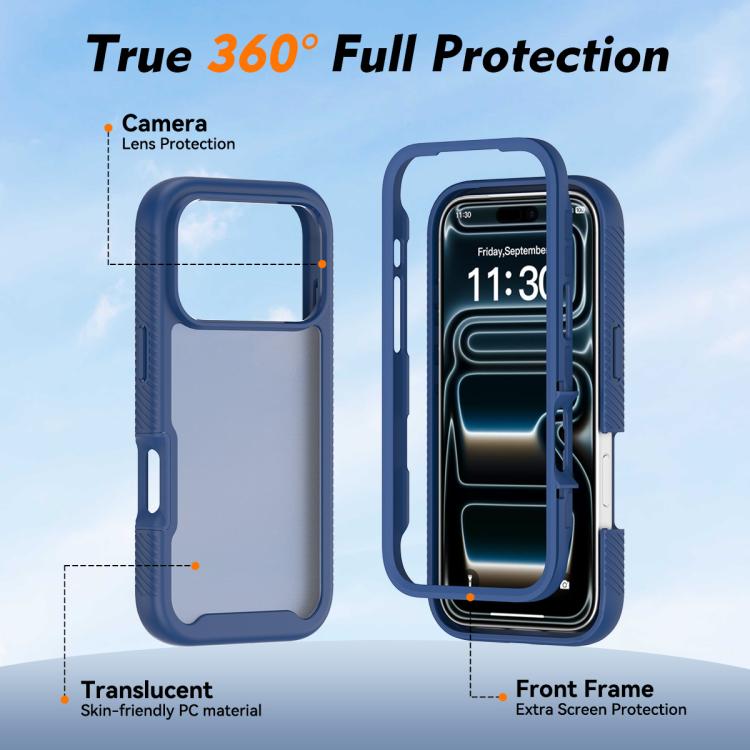 For iPhone 17 Pro Starry Sky Matte Two-Tone Shockproof TPU Hybrid PC Phone Case