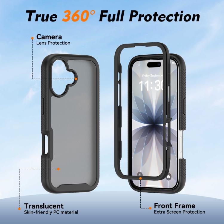 For iPhone 17 Starry Sky Matte Two-Tone Shockproof TPU Hybrid PC Phone Case