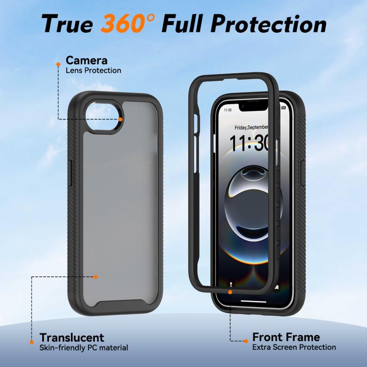 For iPhone 17e / 16e Starry Sky Matte Two-Tone Shockproof TPU Hybrid PC Phone Case