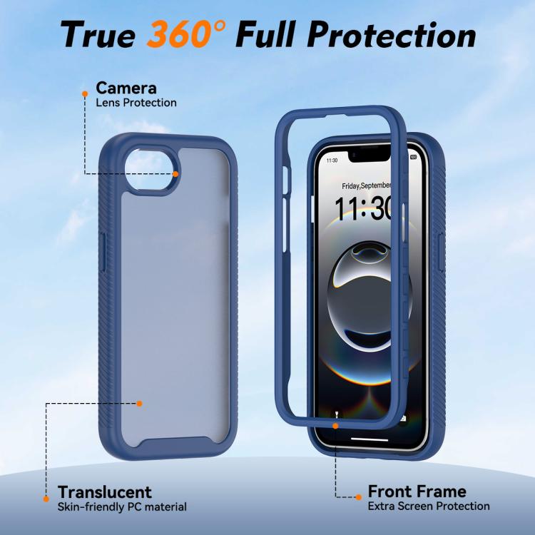 For iPhone 17e / 16e Starry Sky Matte Two-Tone Shockproof TPU Hybrid PC Phone Case