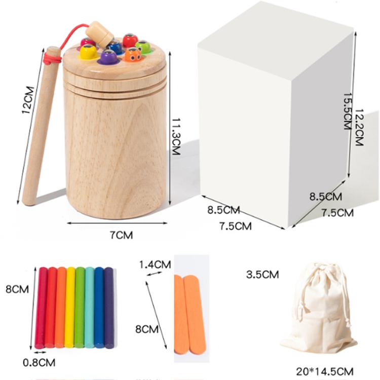 Baby Sensory Play Montessori Wooden Toys Color Shape Sorting Box, Type:Insect Fishing Rubber wood