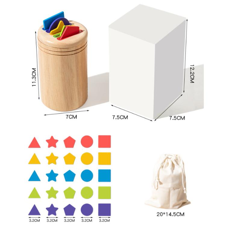 Baby Sensory Play Montessori Wooden Toys Color Shape Sorting Box, Type:Shaped Sorting Rubber Wood