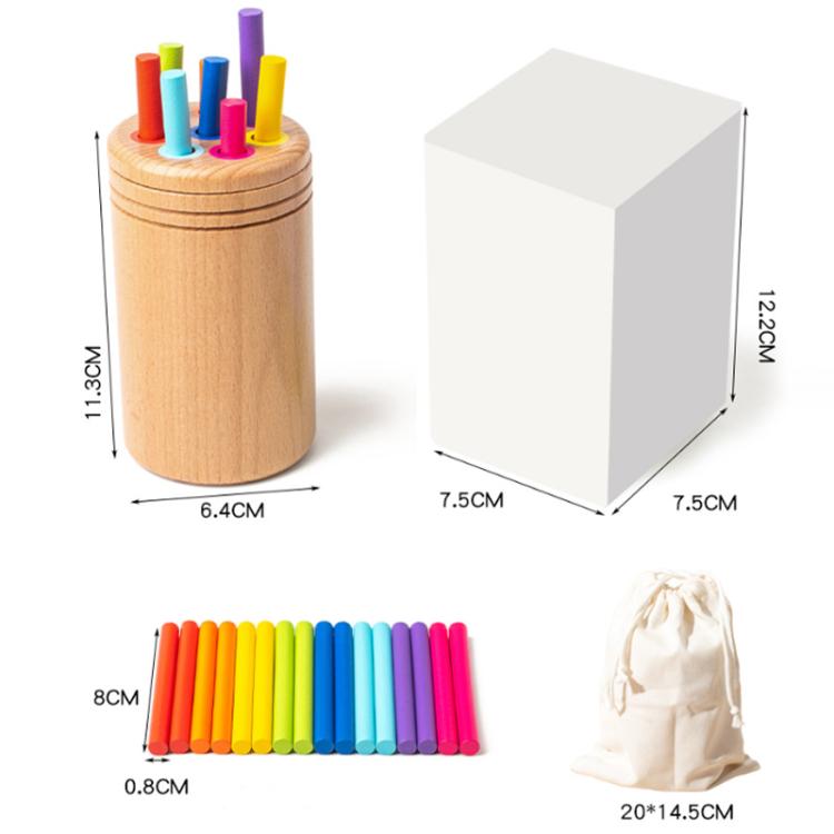 Baby Sensory Play Montessori Wooden Toys Color Shape Sorting Box, Type:Color Sorting Beech Wood