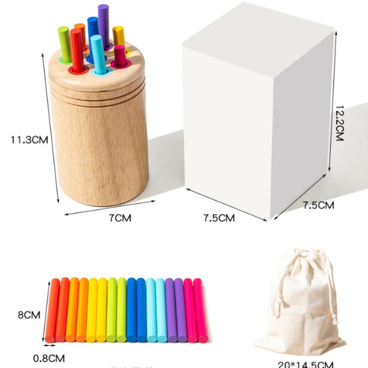Baby Sensory Play Montessori Wooden Toys Color Shape Sorting Box, Type:Color Sorting Rubber Wood