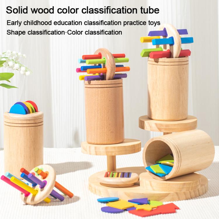 Baby Sensory Play Montessori Wooden Toys Color Shape Sorting Box, Type:Multifunctional Deluxe Packaging