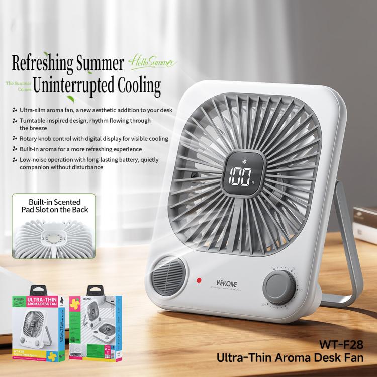 WK WT-F28 Ultra-Thin Aroma Desk Fan - White