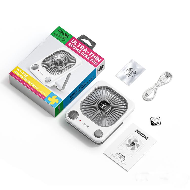 WK WT-F28 Ultra-Thin Aroma Desk Fan - White