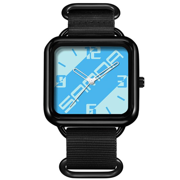 SANDA 3261 Colorful Casual 5ATM Water-Resistant Student Quartz Watch, Watchband:Nylon Black