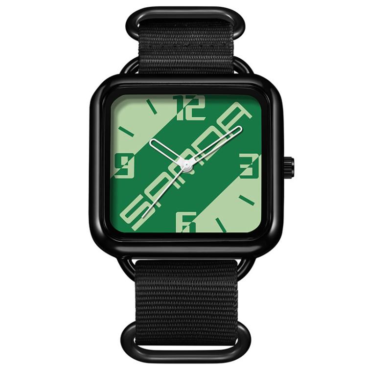 SANDA 3261 Colorful Casual 5ATM Water-Resistant Student Quartz Watch, Watchband:Nylon Black