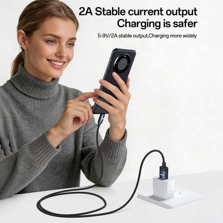 Yesido CA204C 18W USB to USB-C / Type-C Braided Data Cable, Length:1m - Gun Grey