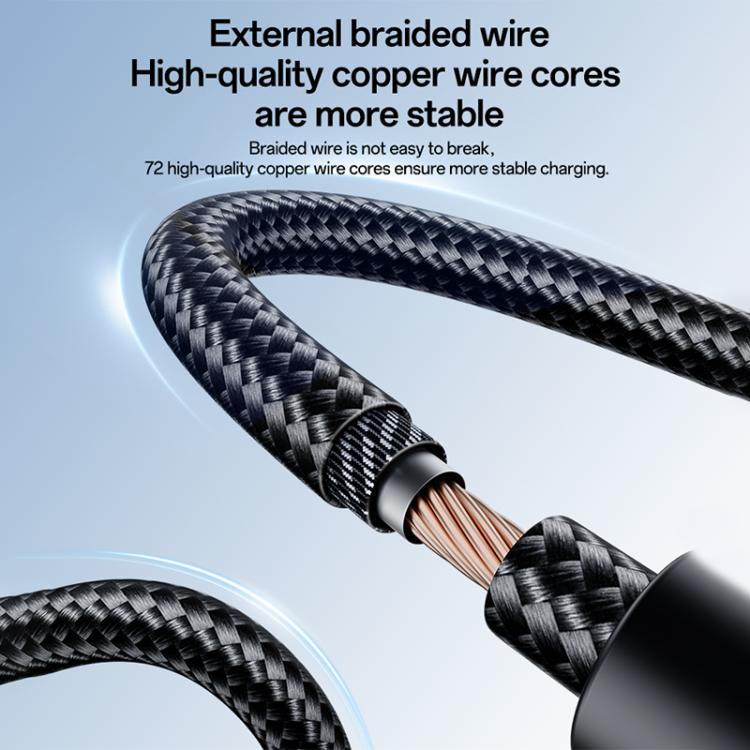 Yesido CA204C 18W USB to USB-C / Type-C Braided Data Cable, Length:1m - Gun Grey