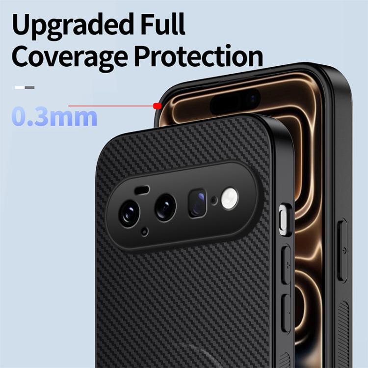 For Google Pixel 11 WANLONFENG Kickstand Carbon Fiber Texture Magnetic Phone Case