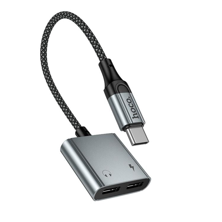 hoco UPA34A USB-C / Type-C to Dual USB-C / Type-C Digital Audio Converter - Metal Grey