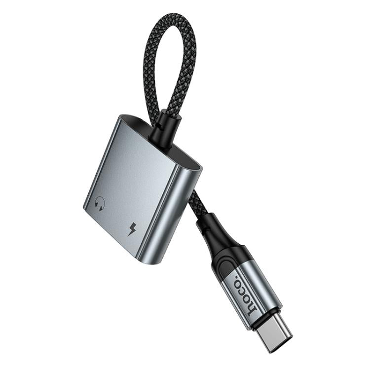 hoco UPA34A USB-C / Type-C to Dual USB-C / Type-C Digital Audio Converter - Metal Grey
