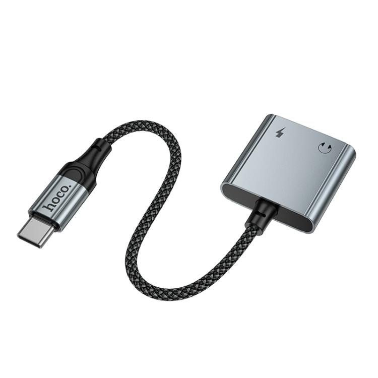 hoco UPA34A USB-C / Type-C to Dual USB-C / Type-C Digital Audio Converter - Metal Grey
